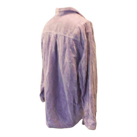 Vintage 90s Bill Blass Purple Crushed Velvet Oversize Button Down Shirt Size 1X - Picture 4 of 15